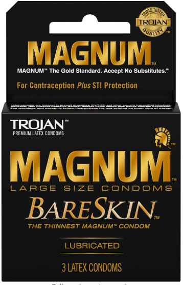 Trojan Magnum Bareskin Male Condoms, 3 Count by Trojan